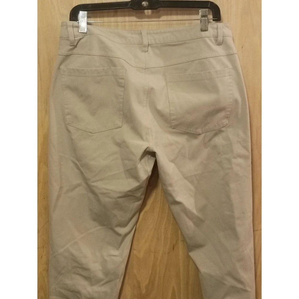 BYLT Premium Basics Everyday Pant Mens 36 Khaki Tan Tapered Jogger Cuffs Pockets